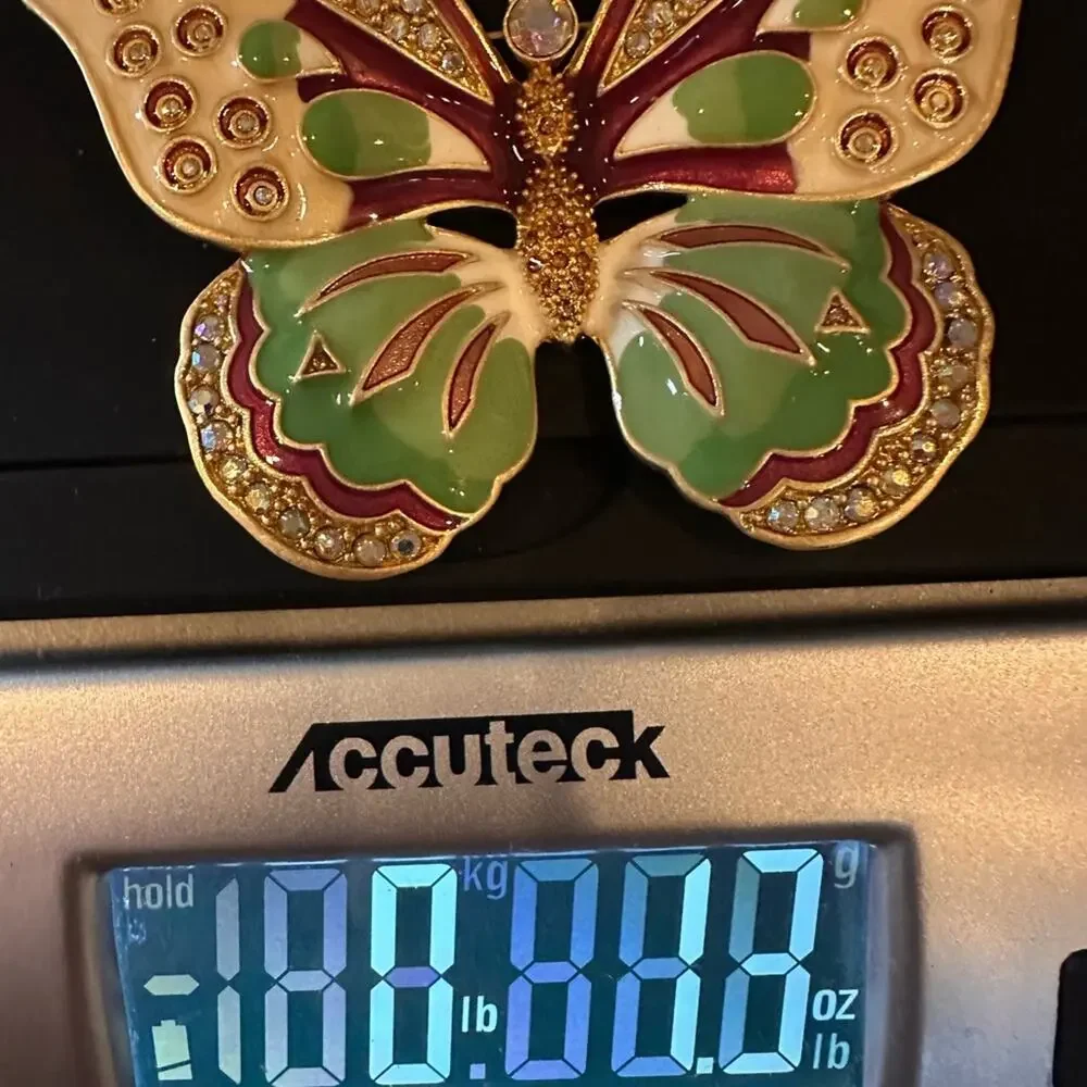 Kenneth Jay Lane Butterfly Brooch Vintage KJL Oversized Pin Statement Jewelry